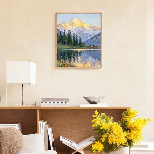 NKVNKV Paint by Numbers Kit for Adults Beginners, Mountain Adult Paint by Numbers on 20" Lx16 W Canvas for Painting Kits for Adults in Colorful Box，for Gift Home Wall Decor Without Frame (Mountain) - Image 2