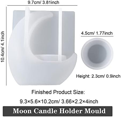 Moon Candle Holder Resin Mould, DIY Silicone Mould for Home Decorations - Image 4