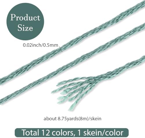12 Skeins 6 Ply Candy Color Embroidery Floss for Hand Sewing - Image 2