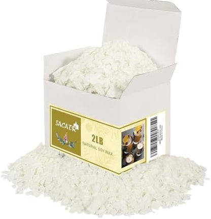 SACATR 2LB Soy Wax for Candle Making, 100% Pure Soy Wax by SACATR