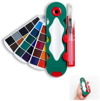 SEAMIART Portable Watercolor Paint Set Pocket Travel Paint Kit w Water Pen by SEAMIART