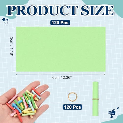 MECCANIXITY 80Pcs Message Paper Scrolls 3x6cm Lucky Wishing Light Green - Image 2