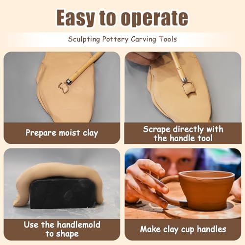 GeryVtee Pottery Mug Handle Tool Set Clay Carving Tools for Craft Projects - Image 4