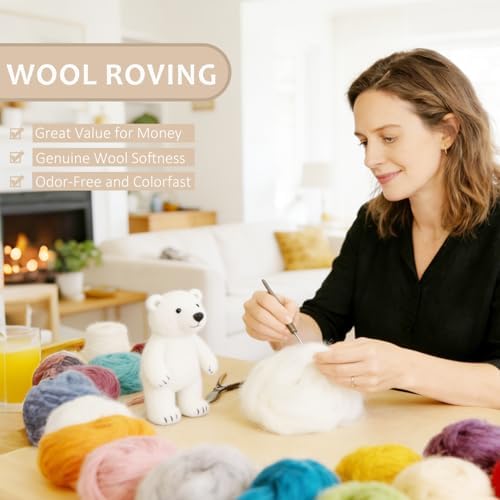 3.4oz Needle Felting Wool Creamed Corn for DIY Needle Craft Enthusiasts - Image 3