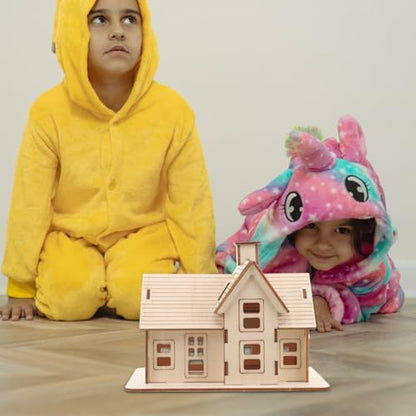 VOSAREA 1 Set DIY Wooden House Model Puzzle for Adults Puzzle for Home and Office Decoration with Smooth Surface and Easy Assembly - Image 7