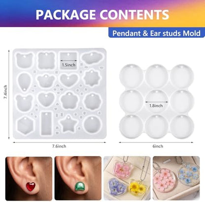 KISREL Epoxy Resin Kit 16OZ with Keychain Earring Molds, Tools for Beginner - Image 3