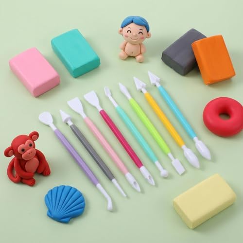 22 Pcs Clays Tools Sculpting Air Dry Clay Tools, Double-Ended Tool Kit Plastic Clay Tool for Adult Set for DIY Pottery Shaping Dotting Modeling Molding Polymer Clays Craft Supplies Accessories - Image 3