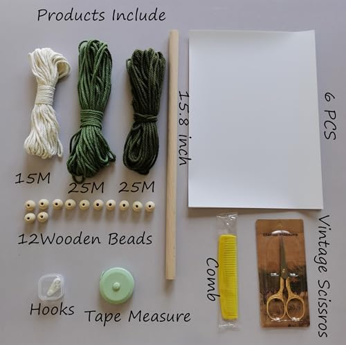 Zqyxiehuo DIY Macrame Leaf Wall Hanging Beginners Boho Wall Leaf Tapestry Kit Handmade Woven Tapestry Feather Wall Hanging DIY Macrame Kit for Adults Birthday Gift 15.8"(Green) - Image 2