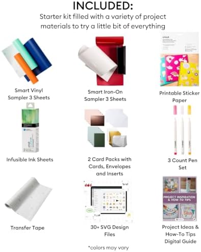 Cricut Deluxe All-in-One Materials & Accessories Bundle for Cricut Joy Xtra Machines - 40+ Piece Beginner Craft Supply Kit with Smart Vinyl, HTV, Cards, Sticker Paper & Project Materials - Image 2