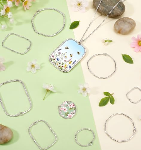 30 Pcs Open Bezels For Resin Jewelry Making, 6 Styles Open Bezels Resin Pendant - Image 3