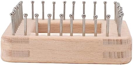 Square Wooden Knitting Loom with Multiple Hooks, Mini Crochet Board for Weaving Scarves, Hats, Socks and Hairband - DIY Beginner Knitting Tool - Image 4
