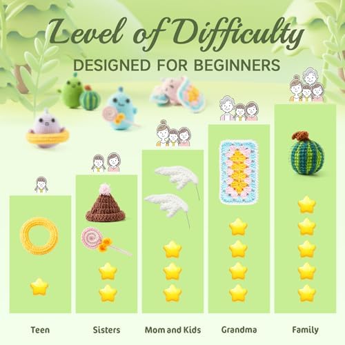INSCRAFT Crochet Kit for Beginners, 6 Pack Dinosaurs Crochet Animal Kit,Starter Kit with Step-by-Step Video Tutorials, Learn to Crochet Kits for Adults, DIY Knitting Craft Supplies Gift - Image 5