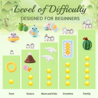 INSCRAFT Crochet Kit for Beginners, 6 Pack Dinosaurs Crochet Animal Kit,Starter Kit with Step-by-Step Video Tutorials, Learn to Crochet Kits for Adults, DIY Knitting Craft Supplies Gift - Image 5