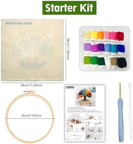 ZuoAnLF Punch Needle Kit for Beginners & Adults, DIY Easy Landscape Embroidery Set for Starter Art Craft, Punch Needle Project with Patterns, Tools, Yarns, Hoop, Instructions - Image 3