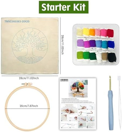 ZuoAnLF Punch Needle Kit for Beginners & Adults, DIY Easy Landscape Embroidery Set for Starter Art Craft, Punch Needle Project with Patterns, Tools, Yarns, Hoop, Instructions - Image 3