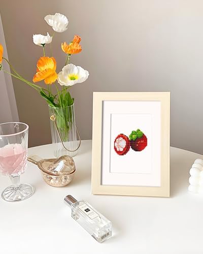 PeakLuv 12 Pcs Small Diamond Art Kits, Fruit Mini Diamond Painting Kits for Adults Beginners, 5D DIY Square Drill Diamond Dots, Quickly Finishable Mini Gem Art for Home Wall Desktop Decor, 6X7in - Image 6