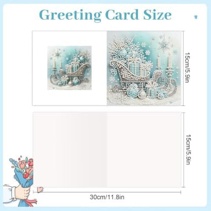 Artiphile DIY Pearl Art Painting Greeting Card Set Crafts Decor 6-Piece Foldable Cards Kit with Envelopes and Tools for Holiday Wishes Adult Crafting Project-Christmas-3 - Image 3