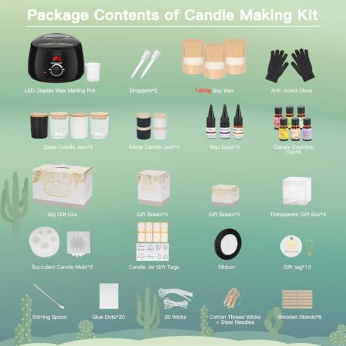 ZEROMX Complete DIY Candle Making Kit for Beginners Digital Wax Melter - Image 2