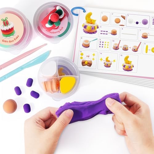Helsort Air Dry Clay Kit, 12 Cake Modeling Clay for Kids, Tutorial Video - Image 5
