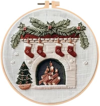 Huacan Embroidery Kit for Beginners Adults, Easy Needlepoint Kits for Adults with Stamped Embroidery Patterns. (Chimney) by Home