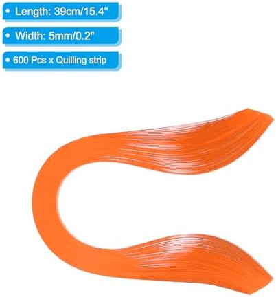 PATIKIL Quilling Strips Paper 600pcs 5mm 39cm Origami Paper Quilling Kits for Art DIY Hand Craft Christmas, Orange - Image 2