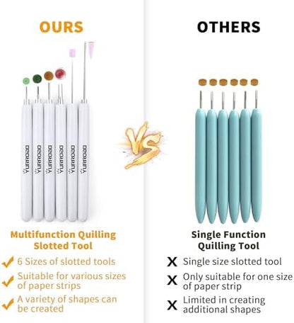 6-Piece Multi-Size Quilling Pen Set for 3mm-10mm Paper Strips, White - Image 3