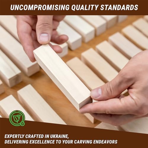 BeaverCraft Basswood Carving Blocks Set BW 10 PCS Wood Carving Kit - Whittling Wood - Soft Basswood Block for Crafts - Large Unfinished Wooden Blocks 2PCS 1.98" х 5.95" 8PCS 1.02" х 5.95" - Image 6