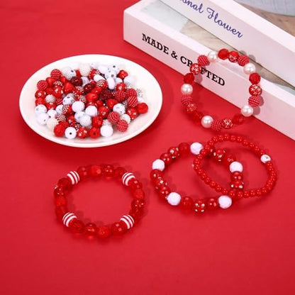 2200PCS+ Game Day Beads Charms for Bracelet Making Polymer Clay Beads Crystal Pearl Letter Gold Spacer Beads Football Charms for Game Day Bracelet Necklace Making DIY Crafts - Image 5