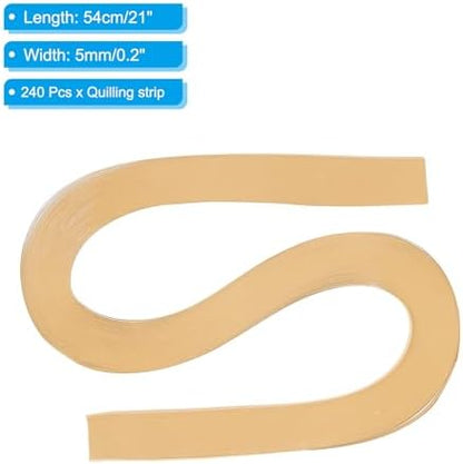PATIKIL 240pcs Quilling Strips Paper 3/16"(5mm) 21"(54cm) Origami Paper Quilling Strip for Art DIY Hand Craft Christmas, Light Brown - Image 2