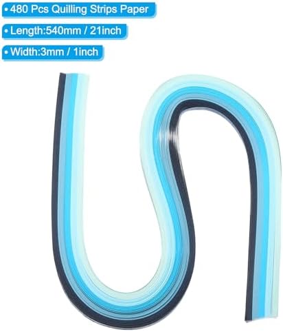 PATIKIL 540 x 3mm Rainbow Quilling Strips Paper,480 Pcs Origami Paper Quilling Strip for Art DIY Hand Craft Christmas, Gradient Blue - Image 2