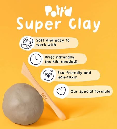 Pott'd Mini Pottery Kits | Air Dry Clay Pottery Kit for Adults | Includes Paints, Brushes, and Potters Tools | Free Online Step-by-Step Tutorial | Perfect for Beginners | Bring The Studio to Your Home - Image 4