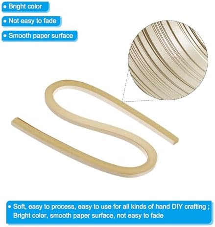 PATIKIL 60pcs Metallic Quilling Strips Paper 5mm(3/16") x 54cm Origami Paper Quilling Kits for Adults Beginner Art DIY Craft Christmas, Light Tan - Image 3
