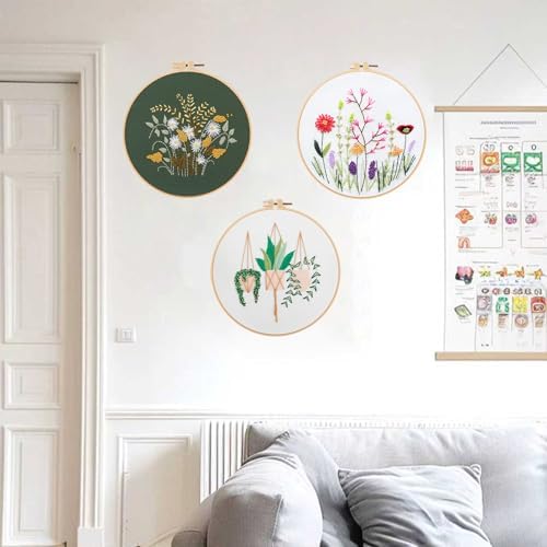 Offizon 3 Sets Embroidery Kit for Beginners Adult DIY Cross Stitches - Image 7