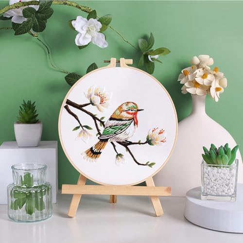 GLTAYLMY 3 Sets Embroidery Kit for Beginners Needlepoint Cross Stitch Kits for Adults,Stitch Learning DIY Kit with Easy Instruction,Stamped Bird Embroidery Patterns,Hoop,Threads,Sewing Hobby - Image 6