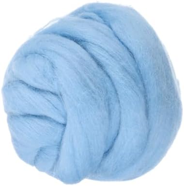 PATIKIL Wool Roving Yarn, 150G/5.3OZ Soft Felting Wool Pure Chunky Roving Yarn Bulk for Needle Felting Knitting Blanket Spinning Weaving DIY Craft, Blue by PATIKIL