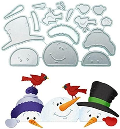 Scrapbooking Die-Cuts, Christmas Metal Cutting Dies for Card Making, Paper Craft Punch Template, Background Embossing Stencils, DIY Album Décor (Hat Snowman-10x6.7cm) by FAWENUCY
