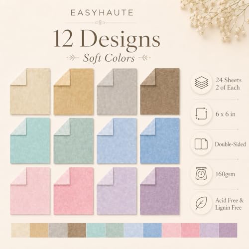 Pastel Scrapbook Paper Pad 6x6 Double Sided, Romantic Patterned Paper Pack - Decorative Craft Cardstock & Scrapbooking Supplies for Card Making, Junk Journal Ephemera, Mini Albums - Image 3