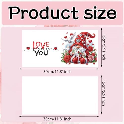 6Pcs Valentine’s Day Greeting Card DIY Diamond Art Painting Greeting Cards Special Shaped Diamond Blessing Folding Card Kit Arts Crafts for Holiday Festival-Goblin - Image 4