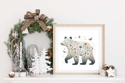 HKLIOPU Stamped Cross Stitch Kits - Animal Floral Embroidery Starter Kit for Adult Beginners, 11CT Needlepoint Cross-Stitch Patterns Dimensions Kit Arts and Crafts 12x16 inch - Image 5