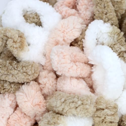 JubileeYarn Fun Finger Loops Yarn - Pink Brown White - 3 Skeins - Image 2