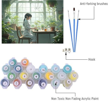 URGDKW Paint by Numbers kit for Adults Botanical Serenity Soft Pastel - Image 5