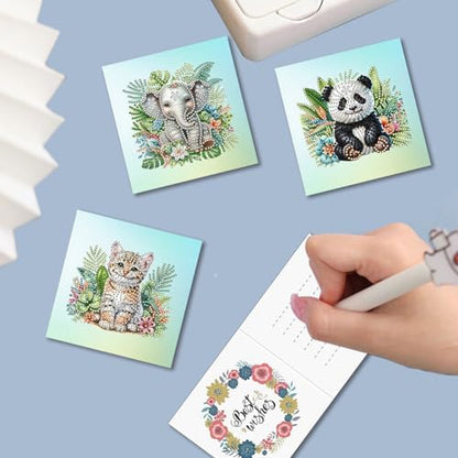 6pcs DIY Diamond Art Greeting Cards Kit with Envelopes&Tools - Create Your Own Sparkling Birthday, Thank You, Holiday Cards for Adults & Beginners(Garden Animal) - Image 5