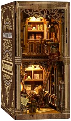 DIY Ancient Library Book Nook Kit, Wooden 3D Puzzle with LED Light, Miniature Bookshelf Model, Cultural Decor for Adults, 411 Pieces (Ancient Library) by WelcometoHavefunfun