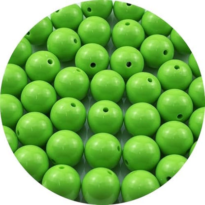40pcs Acrylic Round Beads for Crafts 16mm Resin Candy Color Spacer Beads with Hole for Jewelry Making Sewing Crafts Decoration Necklaces Bracelets Earrings Supplies(Green) by Unknown