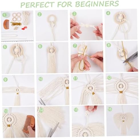 Jorzer Macrame Kit, Christmas DIY Macrame Kits with Instructions Boho Angel Decor Hanging Ornament Adults Craft for Beginners Gifts. - Image 3