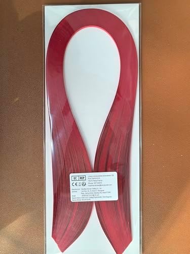 Pestal Pink Tone Quilling Paper Strips 10mm Quilling Strips for Crafts Single Color Origami Paper Strips 0.4inch 120pcs Length 21inch Paper Filigree Strips (Burgundy Wine Red No.21) - Image 5