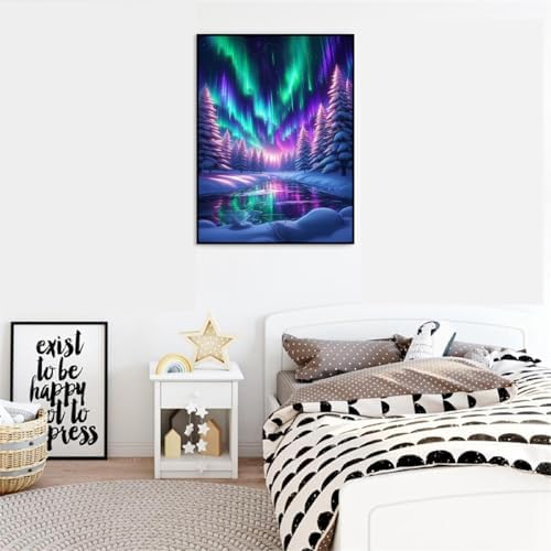 TCDZMYGS Aurora Paint by Numbers Kit for Adults Beginner,Landscape Adult Paint by Number Kits on Canvas Without Frame,DIY Acrylic Oil Painting by Numbers Kits for Home Wall Decor 12x16 inch - Image 4