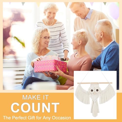 BEUNITONE Macrame Kits for Adults - 2 Set Beginner DIY Macrame Kit with Instructions, Cotton Rope Owl Decoration for Wall and Hallways - Image 4