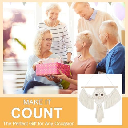 BEUNITONE Macrame Kits for Adults - 2 Set Beginner DIY Macrame Kit with Instructions, Cotton Rope Owl Decoration for Wall and Hallways - Image 4