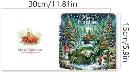 Diamond Art Christmas Cards Kit, 6PCS DIY Diamond Painting Christmas Cards with Envelopes, 5D Diamond Dot Greeting Cards for Adults, Xmas Card for Holiday Crafting Gifts (Christmas Car) - Image 4